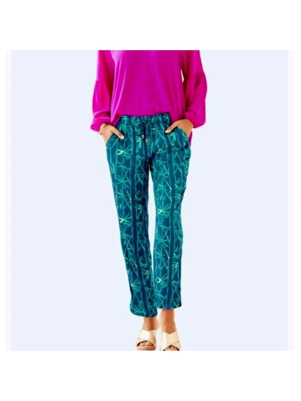 Lilly Pulitzer S Piper Crop Pant Bamboo Bash Joggers